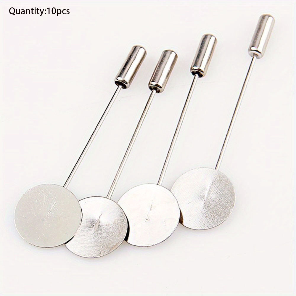 10pcs Zinc Alloy Flat Back Brooches, DIY Craft Accessories
